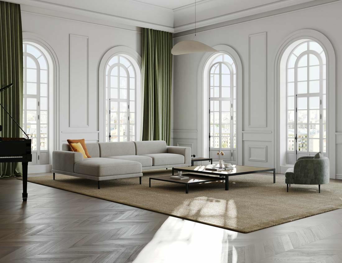 NORA SOFA - LAGO COFFEE TABLES - ALTI CLASSIC LOUNGE